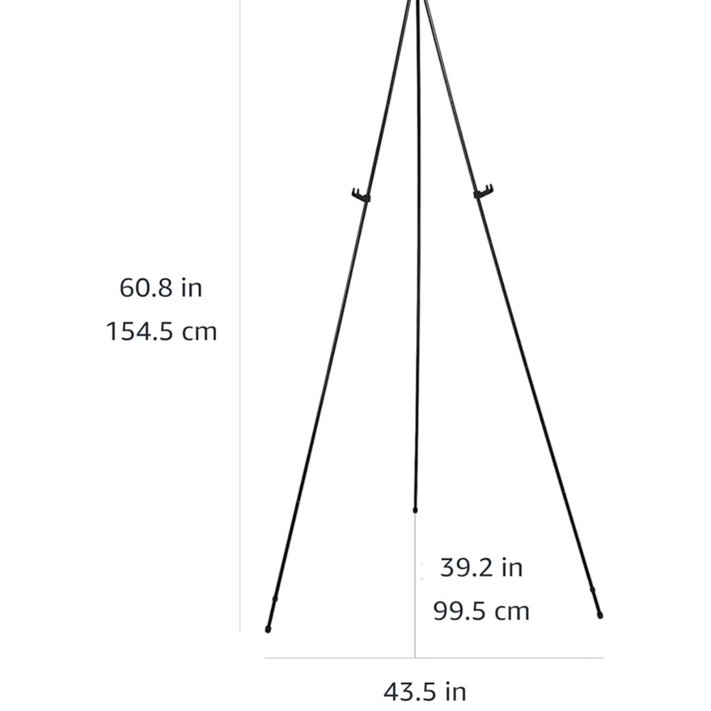 Black Metal Easel Collapsible Stand